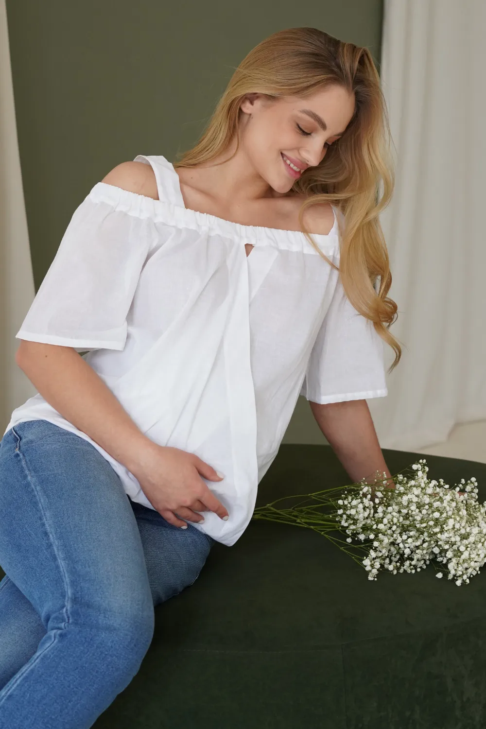 Блуза для вагітний білий To Be 0