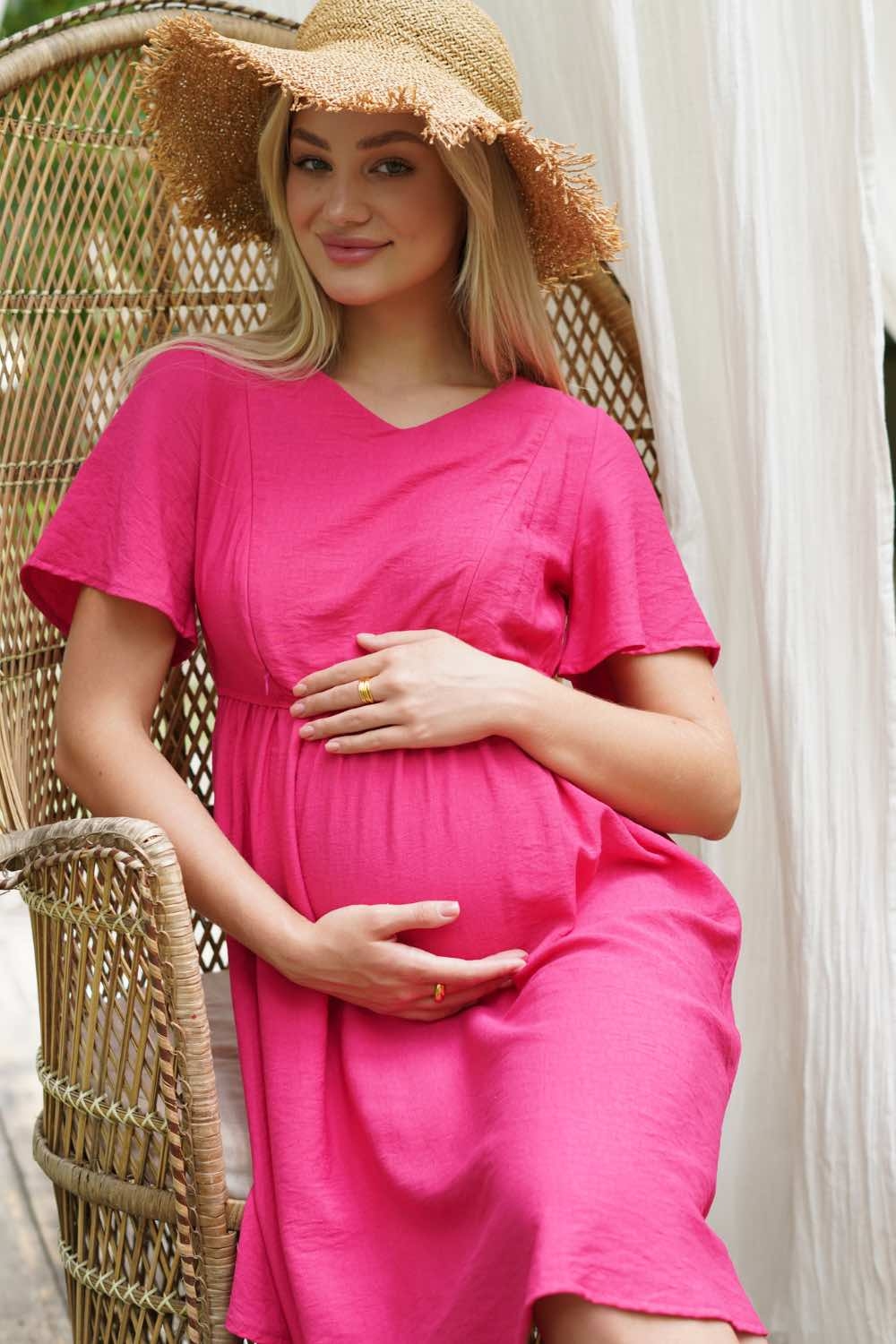 Сукня для вагітних та годучих мам Малинова 0