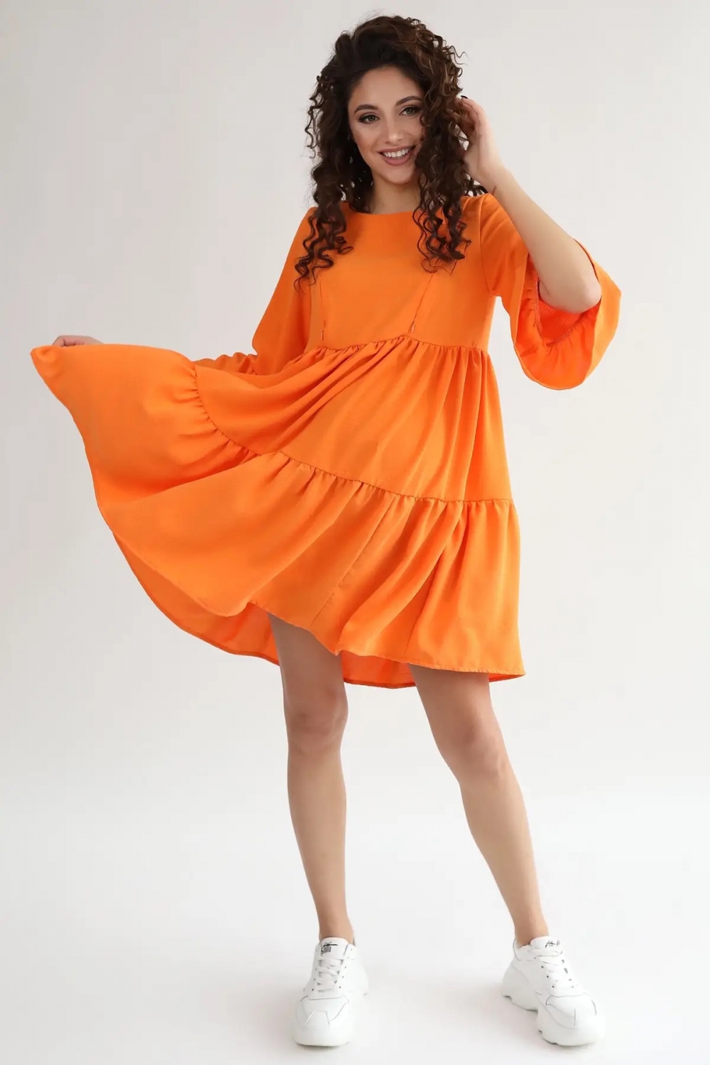 Летнее платье для беременных и кормящих To Be оранжевый 0