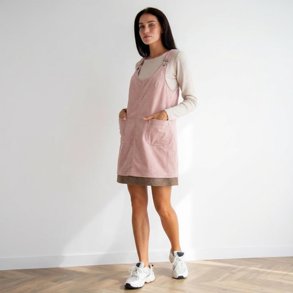 Вельветовий сарафан для вагітних та годуючих Пудра To Be  0