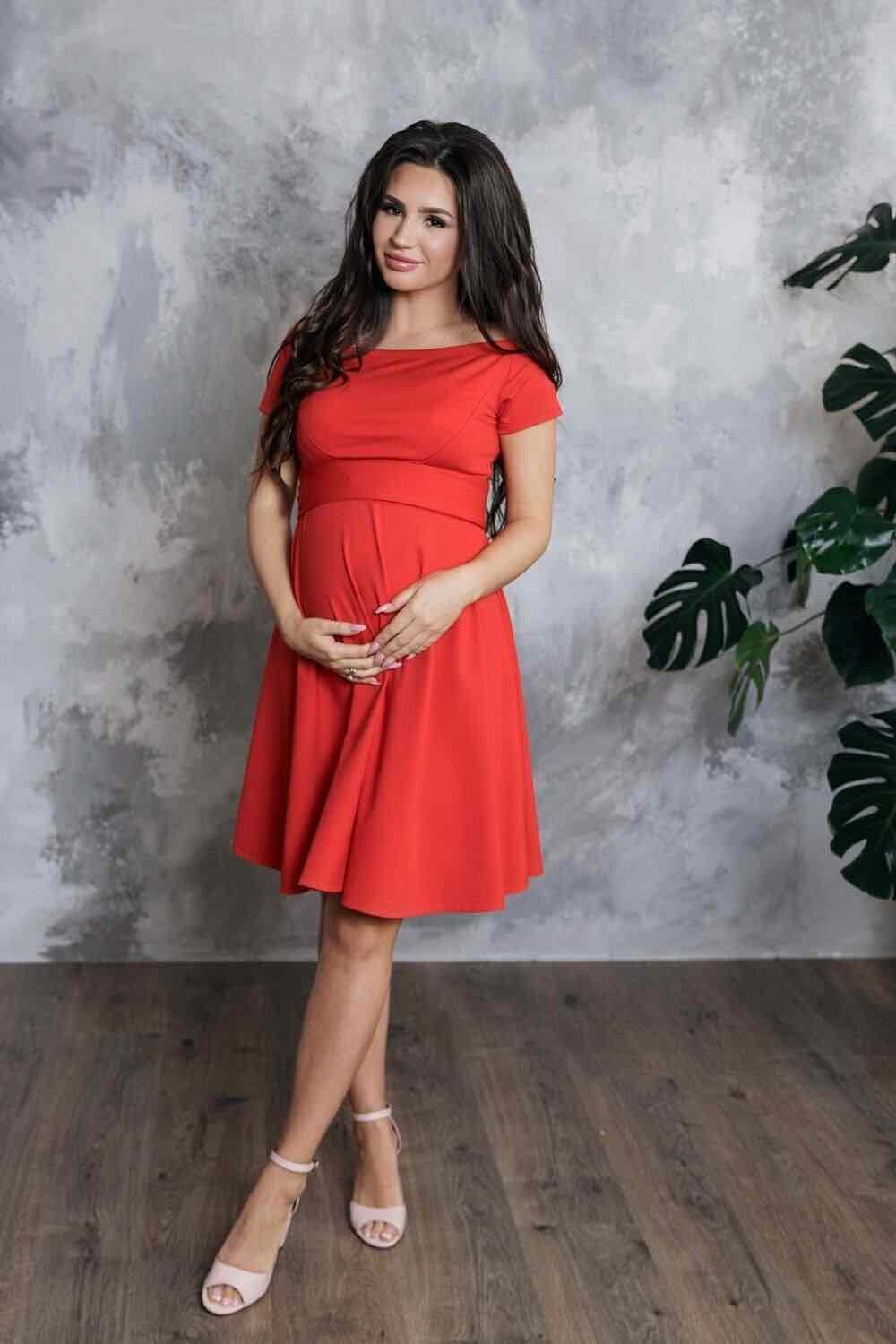 Платье для беременных, будущих мам Красное 4158007 0