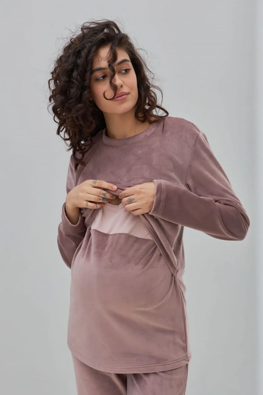 Домашний костюм для беременных и кормящих Hygge Фрезовый Yula Mama 0