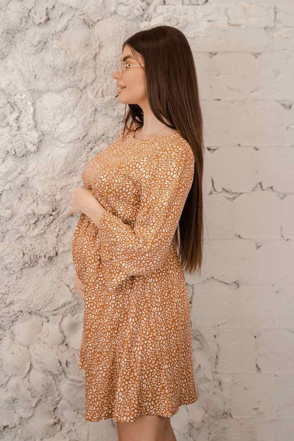 Платье для беременных, будущих мам Горчичное 4291726 0