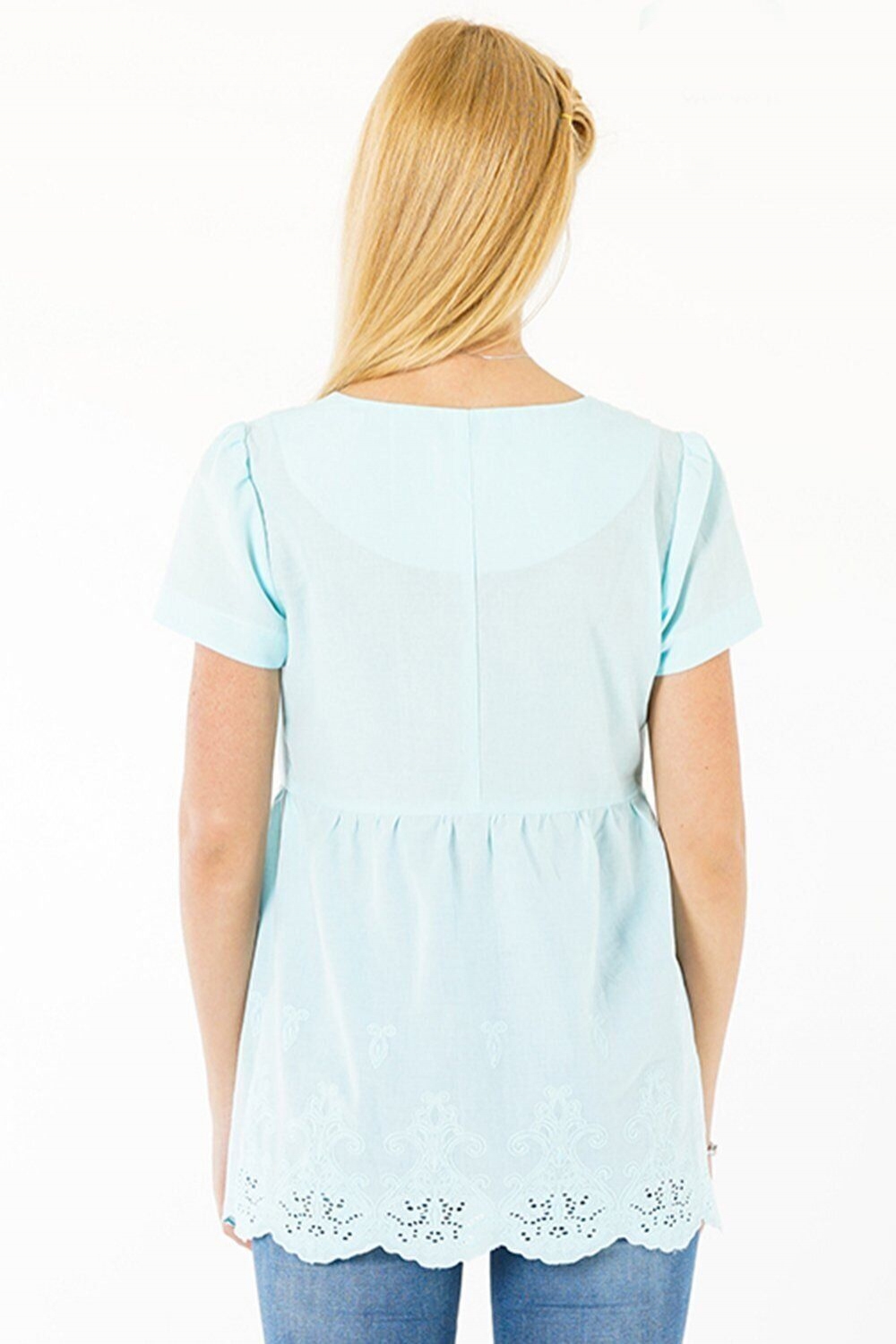 Блуза для вагітних, майбутніх мам Блакитна 3093074 0