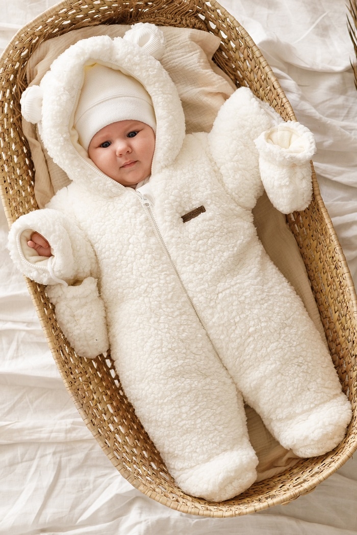 Хутряний комбінезон Teddy Молочний MagBaby 0