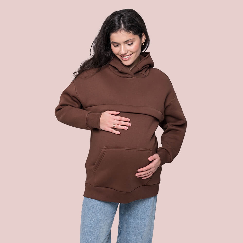 Худи для беременных и кормящих мам Шоколад Love&Carry 0