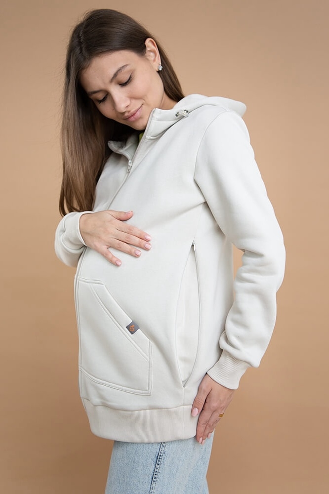 Худи для беременных со вставкой для ребенка Кунжут 0