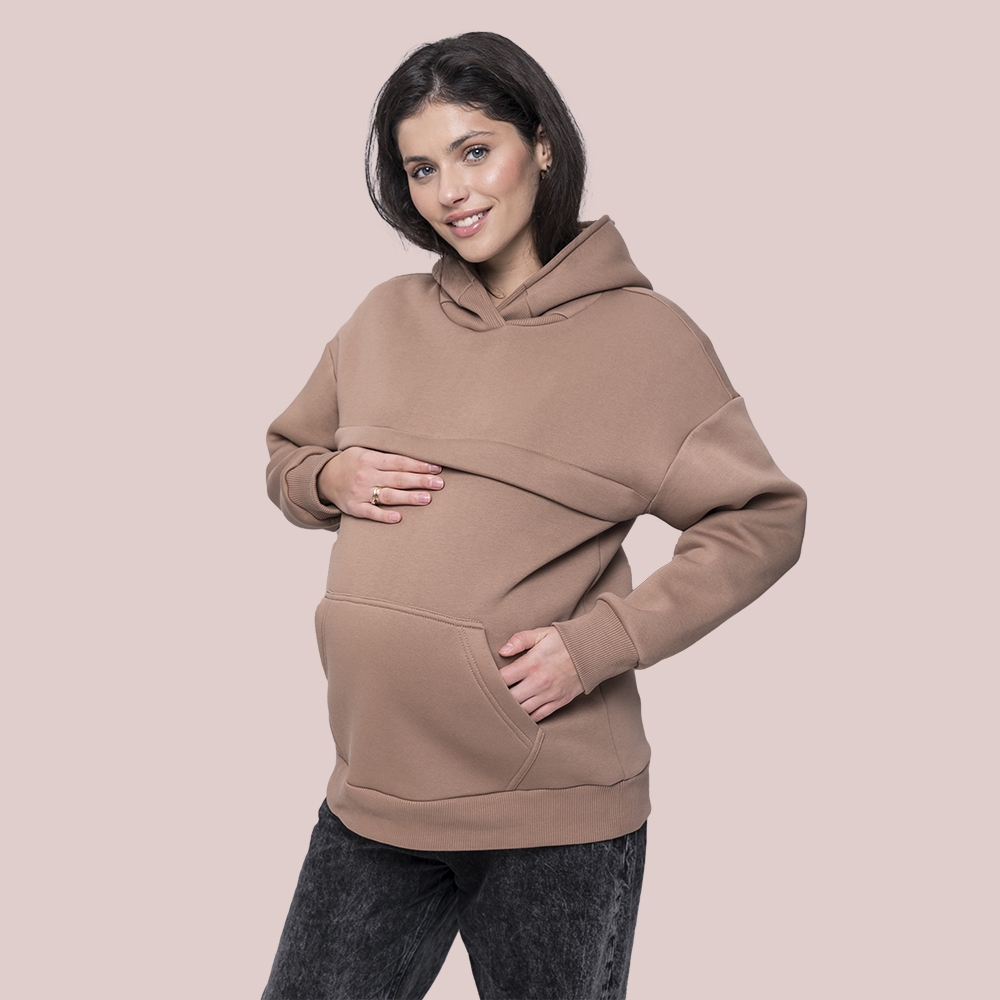 Худи для беременных и кормящих мам Какао Love&Carry 0