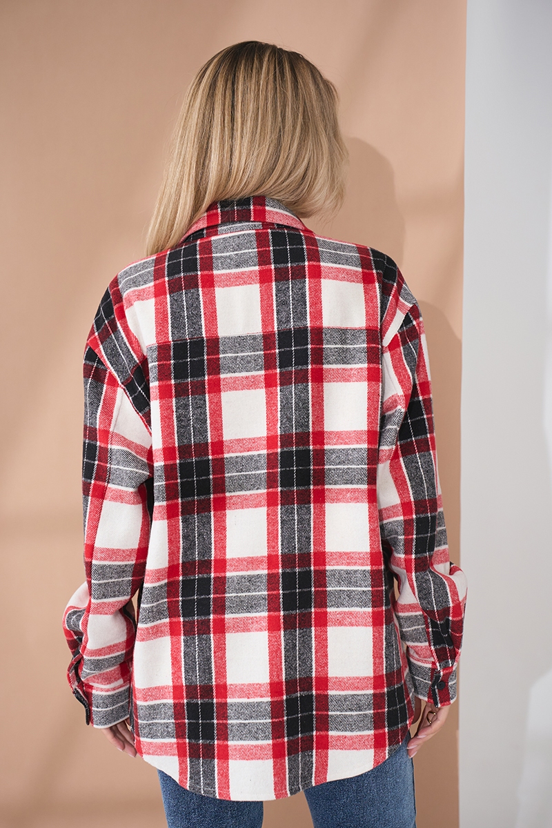 Тепла сорочка для вагітних та годуючих Neide - Червоний з чорний Yula mama 0