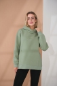 Теплий худі для вагітних та годуючих з вишивкою на грудях Angel оливковий Yula Mama 5