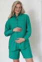Льняной костюм для беременных Зеленый 3