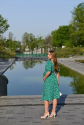 Сарафан для беременных и кормящих Salou Зеленый в цветочки Lullababe 4