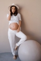 Штани для вагітних, майбутніх мам Ванільний крем 3