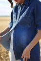 Блуза для беременных, будущих мам Синяя варка 4