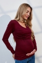 Лонгслив для беременных и кормящих Isobel Бордовый Yula Mama 4