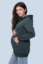 Худі утеплене для вагітних зі вставкою для дитини Смарагд 2