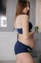 Трусы под живот с кружевом для беременных Синие 2