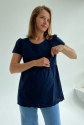 Блуза для вагітних, майбутніх мам Темно-синя 4