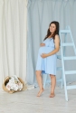 Комплект (ночная рубашка и халат) для беременных и кормящих Melanie Голубой 3