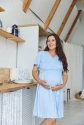 Комплект (ночная рубашка и халат) для беременных и кормящих Melanie Голубой 2