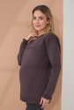 Тепла туніка для вагітних та годуючих Harmony темний тауп Yula Mama 1