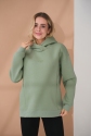 Теплий худі для вагітних та годуючих з вишивкою на грудях Angel оливковий Yula Mama 8