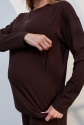Лонгслив для беременных и кормящих Erica Шоколад Yula Mama 0