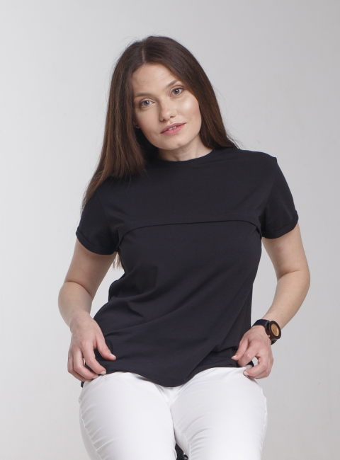 Футболка для вагітних і годування Move чорний Znana Mama