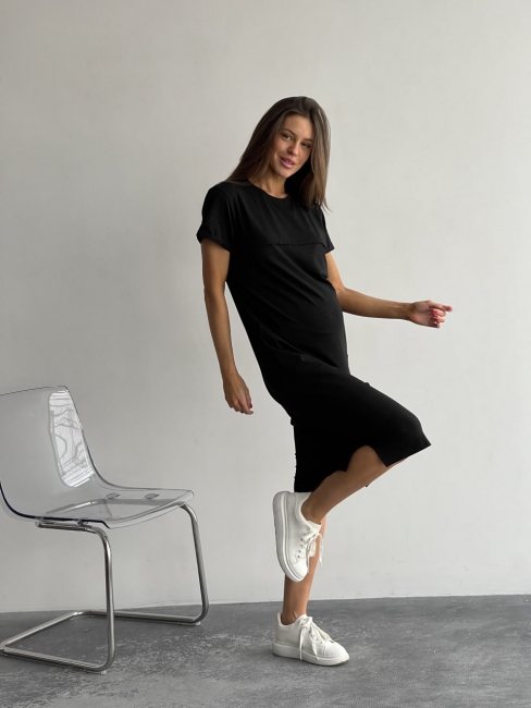 Платье для беременных и кормления Move чёрный Znana Mama
