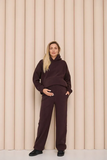 Теплые флисовые брюки для беременных Sheridan - Шоколад Lullababe