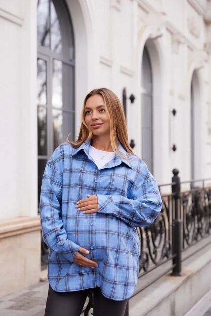 Сорочка для вагітних і годуючих Siena Блакитний Lullababe