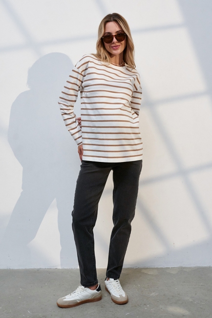 Джинсы для беременных и кормящих Ivonne Essential Fit Черно-серый Yula Mama