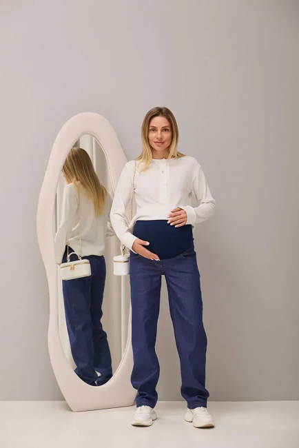 Теплые джинсы багги для беременных Kestel Winter - Синий Lullababe Теплые джинсы багги для беременных Kestel Winter - Синий Lullababe