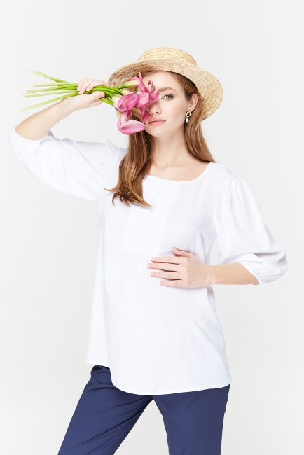 Туника для беременных и кормящих Giulietta Белый Yula Mama