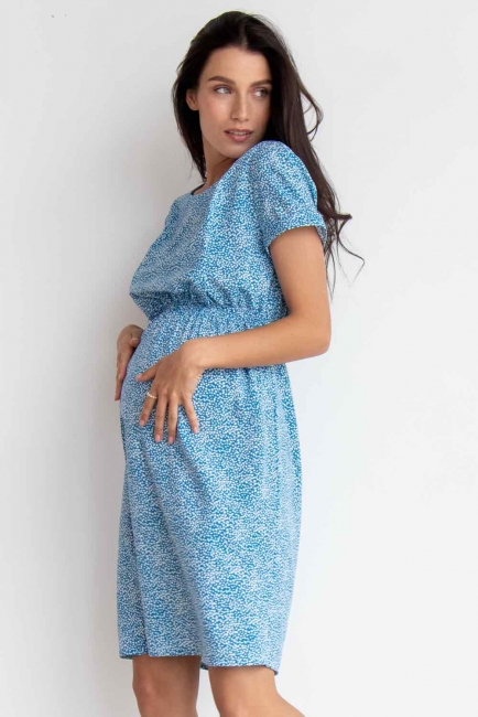 Сукня для вагітних та годучих мам Блакитна принт