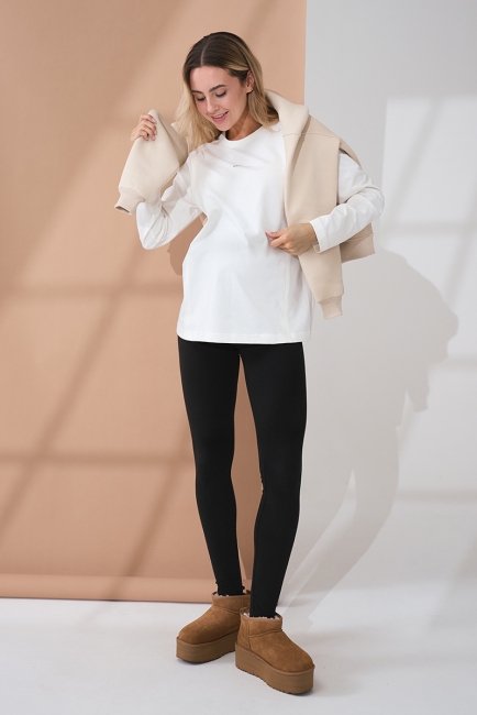 Теплі лосини для вагітних Amber Чорний Yula Mama