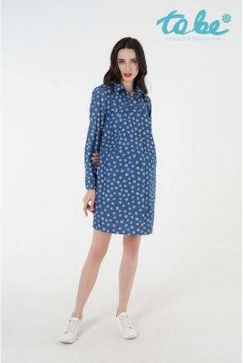 Платье рубашка для беременных и кормящих 1372651 Синий To Be