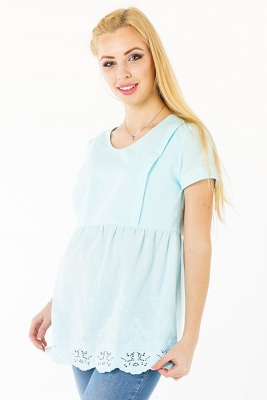 Блуза для вагітних, майбутніх мам Блакитна 3093074