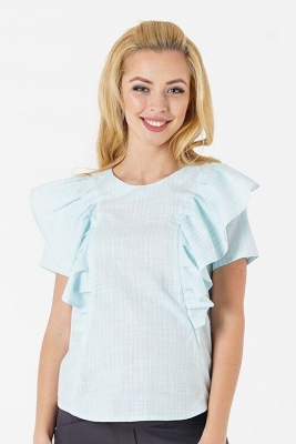 Блуза для вагітних, майбутніх мам Блакитна 4062192