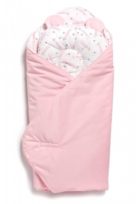 Набор конверт-плед с подушкой Twins Bear розовый