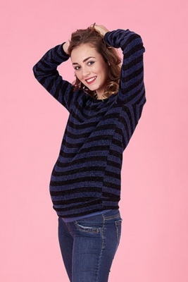 Джемпер для беременных, будущих мам Черно-синий