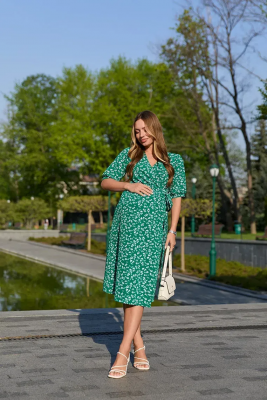Сарафан для вагітних і годуючих Salou Зелений в квітку Lullababe