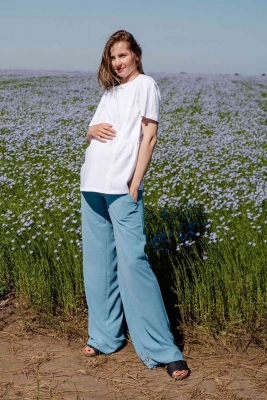 Штани для вагітних Сіро-блакитні
