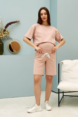 Трикотажные шорты для беременных Pekin Пудра