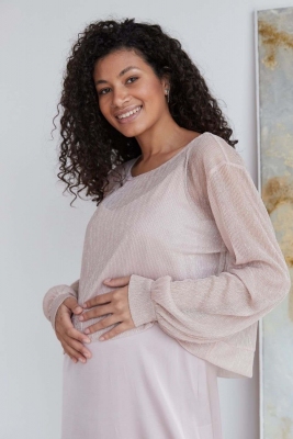 Блуза для вагітних, майбутніх мам Пудра