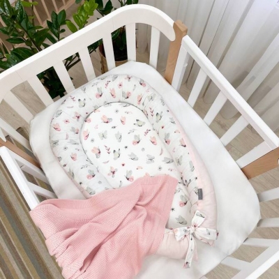 Кокон Baby Design Бабочка розово-мятная