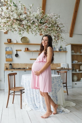 Ночная рубашка для беременных и кормящих Amelie Розовый