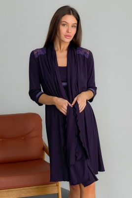 Халат для беременных и кормления Lace Баклажан Znana