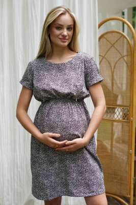 Сукня для вагітних та годучих мам Сірий принт