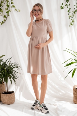 Платье для беременных и кормящих Noomie Бежевый Yula Mama